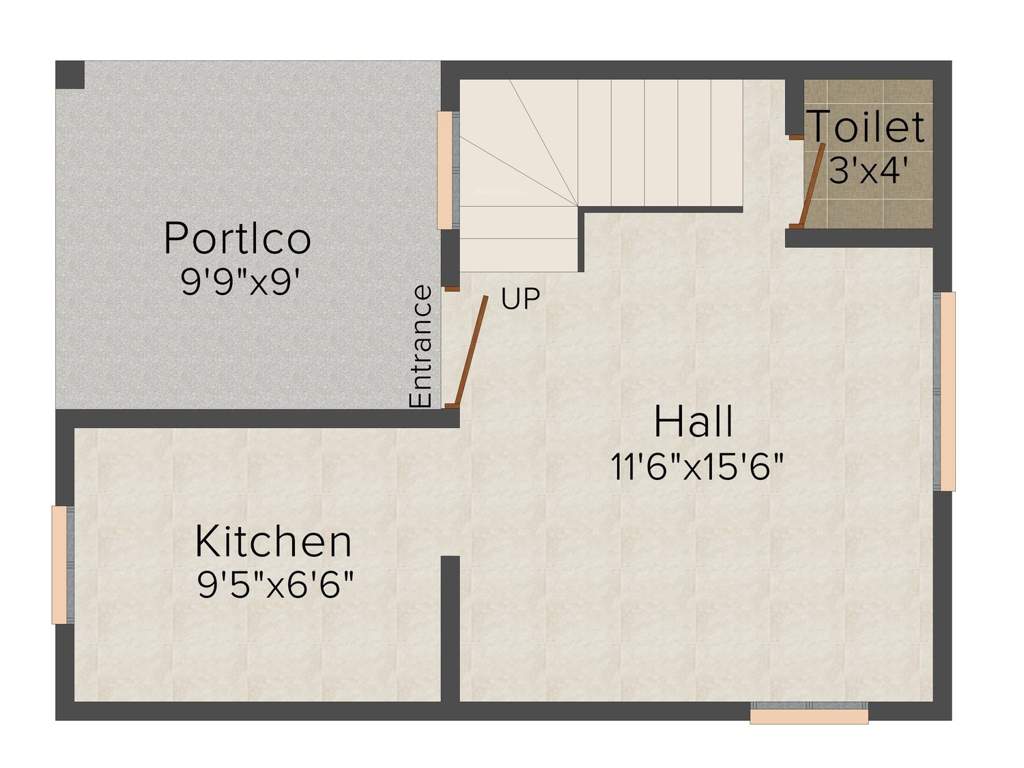 MS Royal Gate (2BHK+3T (877 sq ft) 877 sq ft)