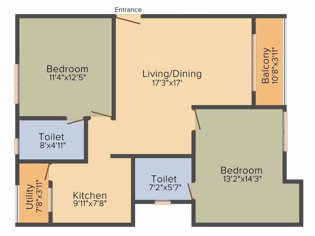 Cubatic Aloha (2BHK+2T (1,105 sq ft) 1105 sq ft)