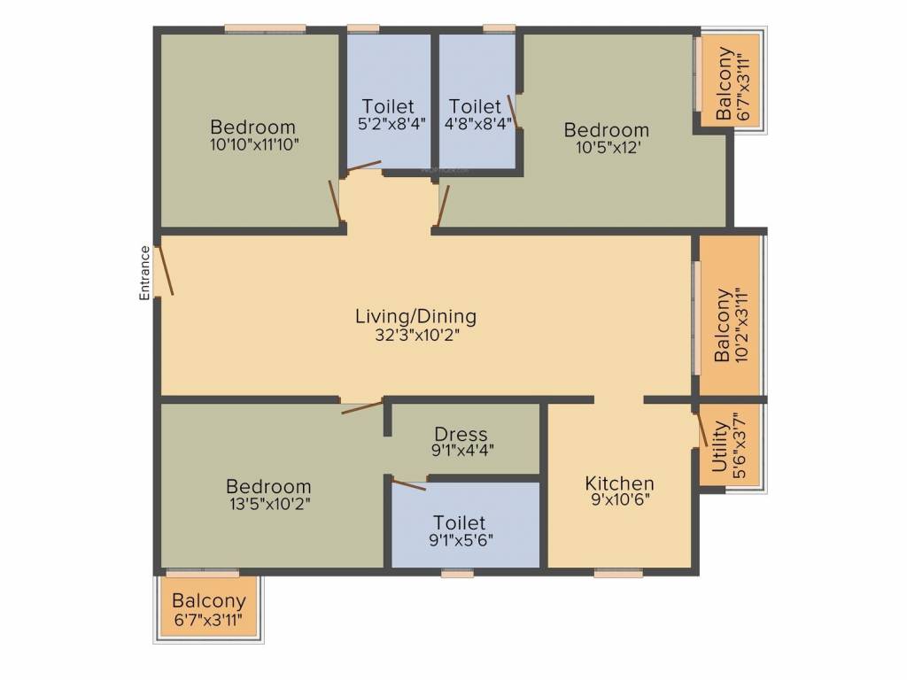 Cubatic Aloha (3BHK+3T (1,641 sq ft) 1641 sq ft)