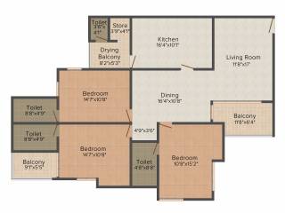 Noel Matteethra Heights (3BHK+4T (2,028 sq ft) 2028 sq ft) Noel Matteethra Heights (3BHK+4T (2,028 sq ft) 2028 sq ft)