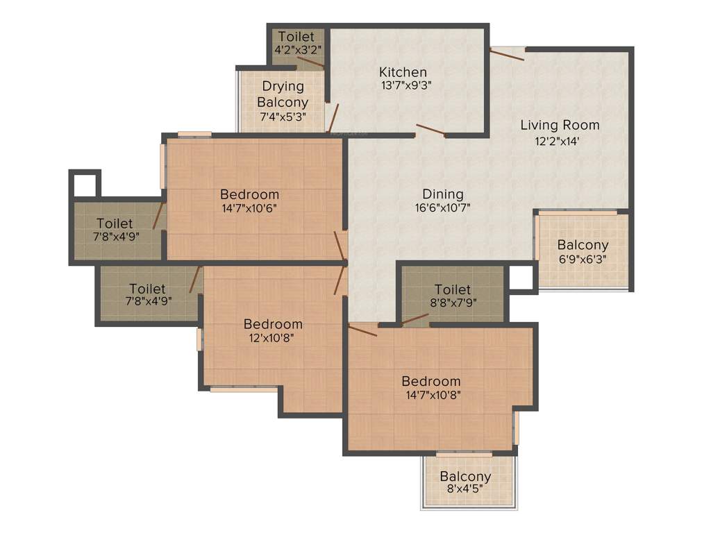 Noel Matteethra Heights (3BHK+4T (1,776 sq ft) 1776 sq ft)