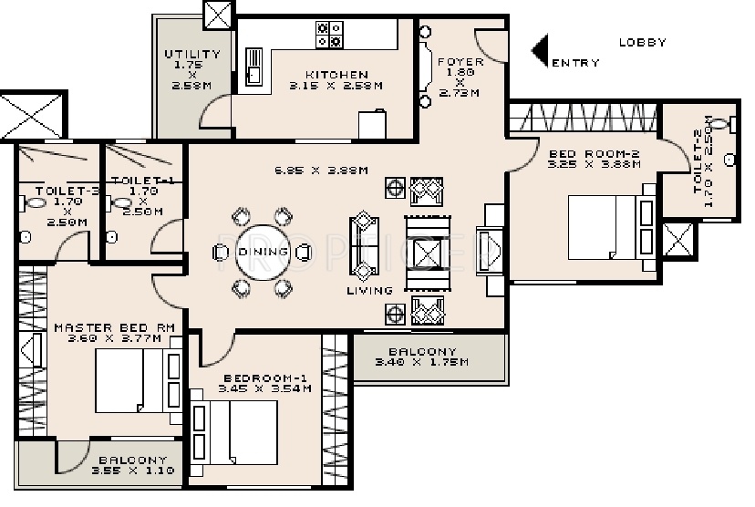 Sobha Zircon (3BHK+3T (1,552 sq ft) 1552 sq ft) Sobha Zircon (3BHK+3T (1,552 sq ft) 1552 sq ft)