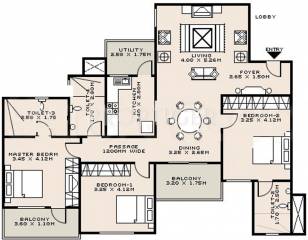 Sobha Zircon (3BHK+3T (1,600 sq ft) 1600 sq ft)