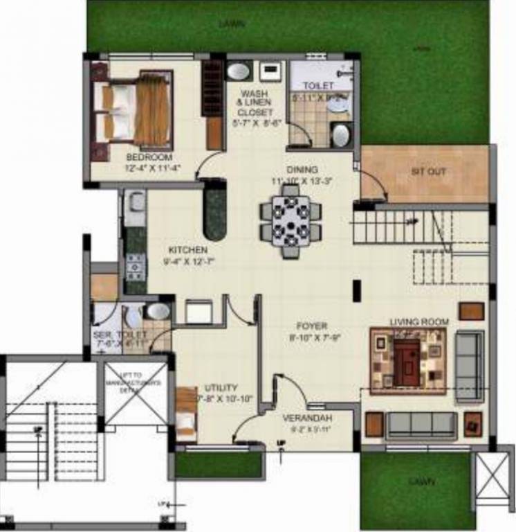 city ville Floor Plan Lower Level Duplex Plan