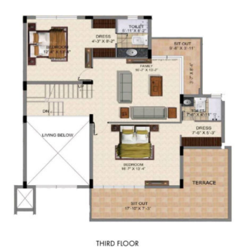  city ville Floor Plan Upper Level Duplex Plan