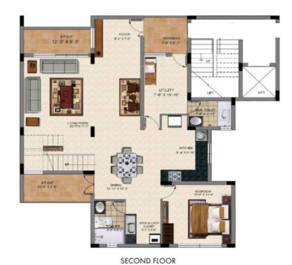  city ville Floor Plan Lower Level Duplex Plan
