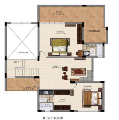  city ville Floor Plan Upper Level Duplex Plan