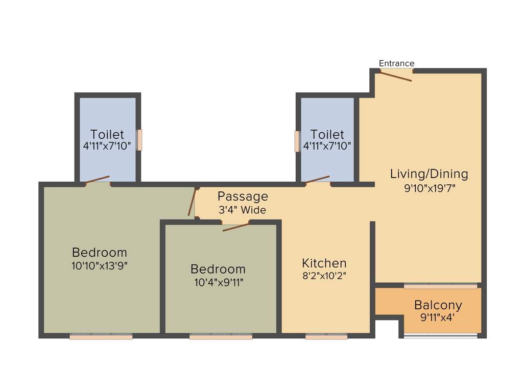 Sobha Rain Forest at Dream Acres (2BHK+2T (1,007 sq ft) 1007 sq ft)
