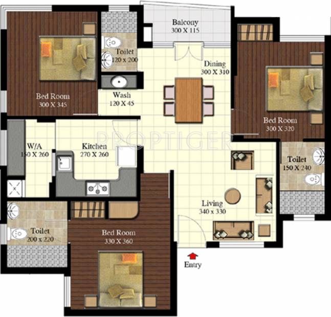 Sreerosh Belvedere (3BHK+3T (1,288 sq ft) 1288 sq ft)