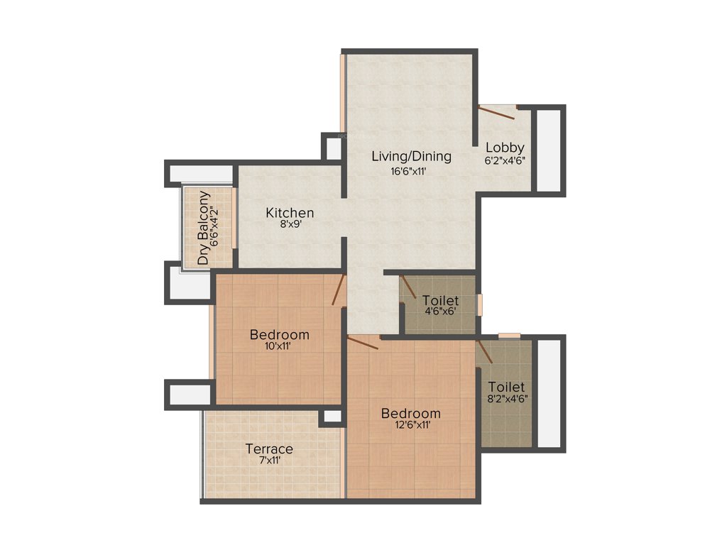 Shree Ram Saanvi (2BHK+2T (975 sq ft) 975 sq ft)