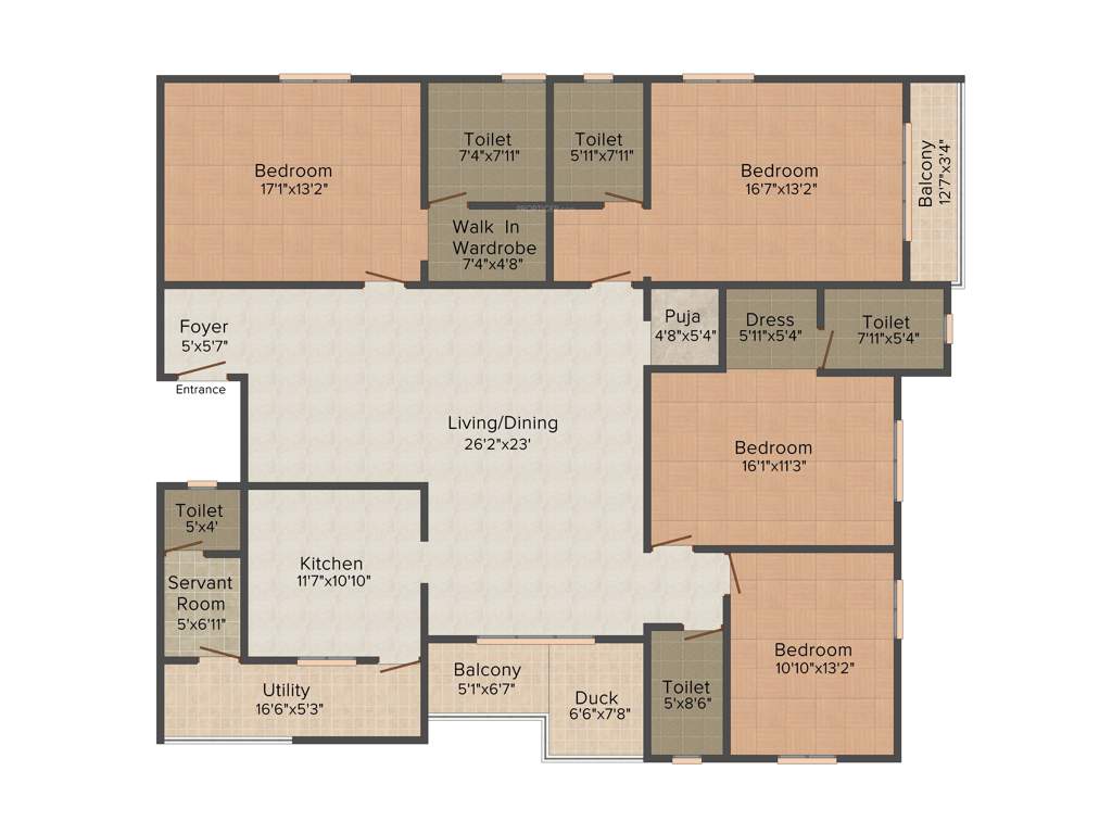 Victory Creek (4BHK+5T (2,670 sq ft) Servant Room 2670 sq ft)