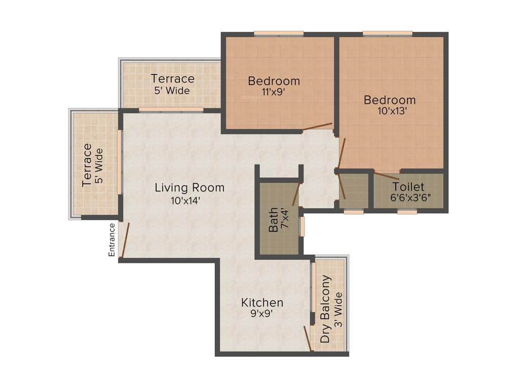 Prakash Planet (2BHK+2T (875 sq ft) 875 sq ft)