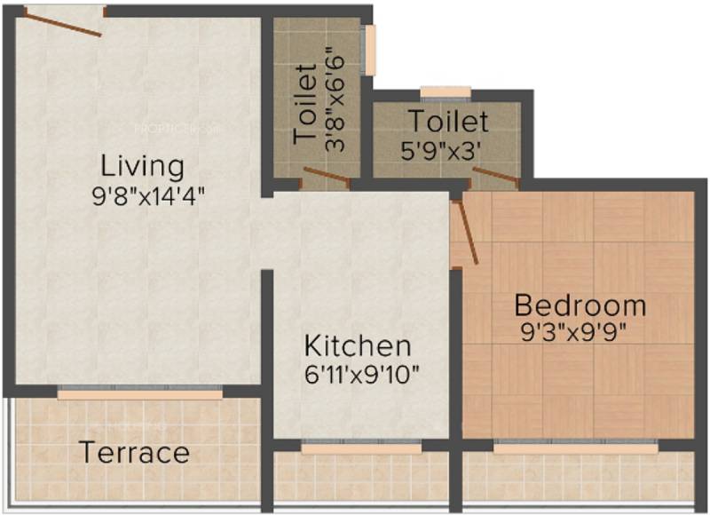 Dhruv Residency (1BHK+2T (705 sq ft) 705 sq ft)