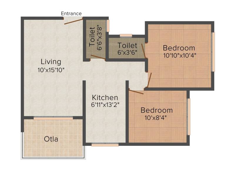 Dhruv Residency (2BHK+2T (962 sq ft) 962 sq ft)
