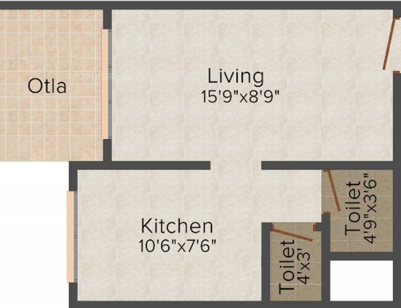 Dhruv Residency (1BHK+2T (422 sq ft) 422 sq ft)