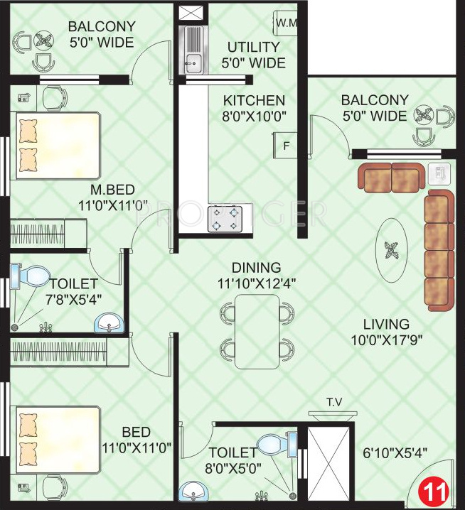 Vishwas Sahara Heights (2BHK+2T (1,150 sq ft) 1150 sq ft)