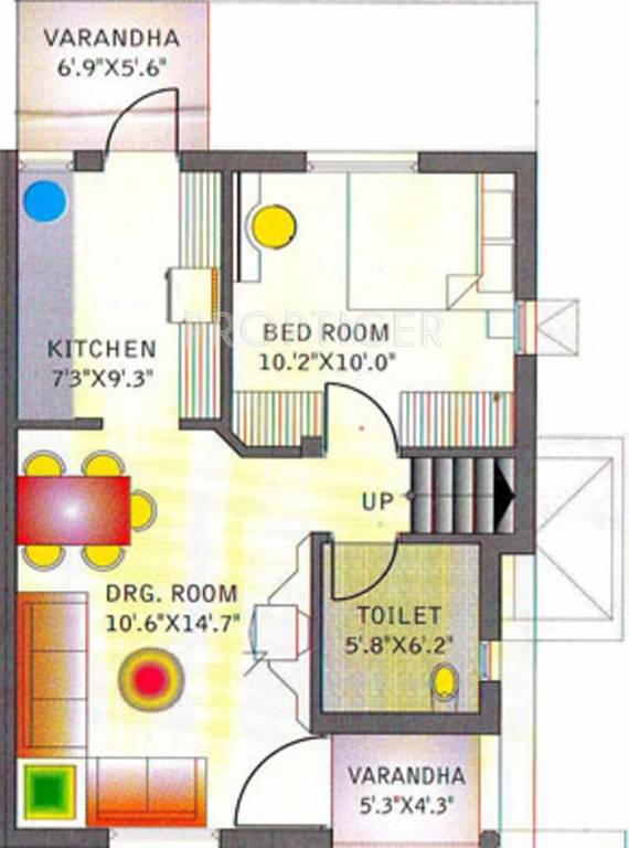 SB Tulsi Duplex (3BHK+2T (1,400 sq ft) 1400 sq ft)