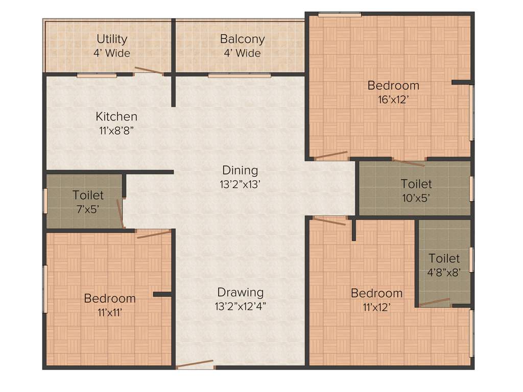 VSR VS Sai Ashraya (3BHK+3T (1,525 sq ft) 1525 sq ft)