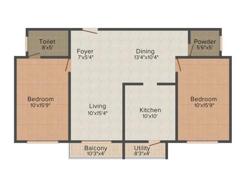 Westline Skydale (2BHK+2T (1,243 sq ft) 1243 sq ft)
