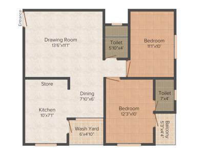 Sankalp Prayosha Greens (2BHK+2T (1,035 sq ft) 1035 sq ft)
