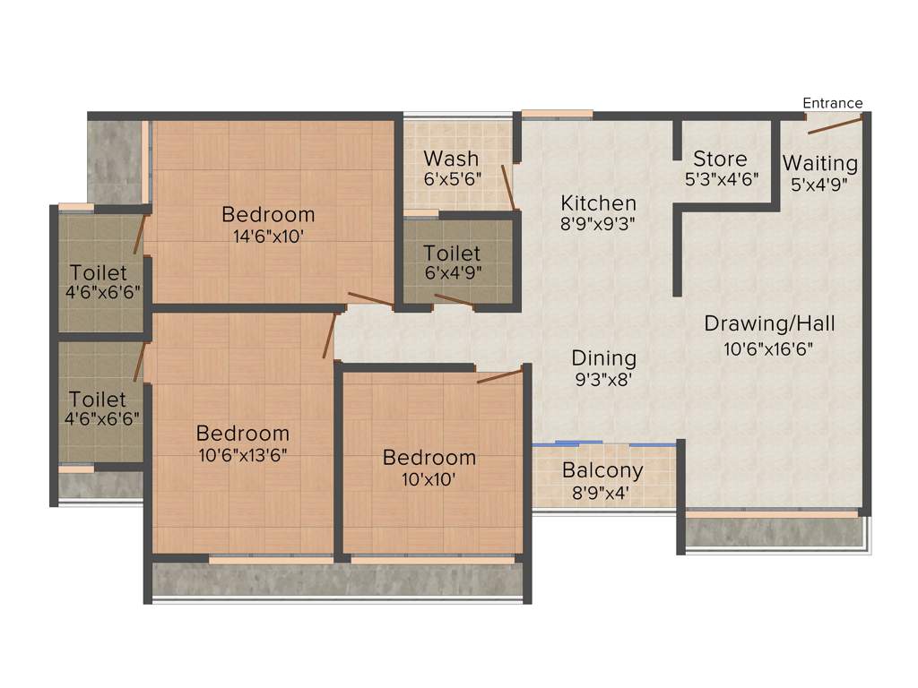 Ratnam Garnet (3BHK+3T (1,728 sq ft) 1728 sq ft)