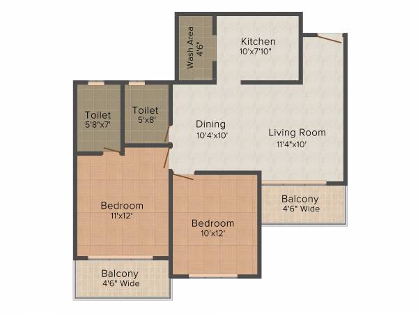 Marian Solace (2BHK+2T (1,050 sq ft) 1050 sq ft) Marian Solace (2BHK+2T (1,050 sq ft) 1050 sq ft)