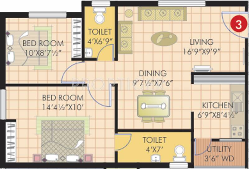 Raaaps Raaganjali (2BHK+2T (849 sq ft) 849 sq ft)