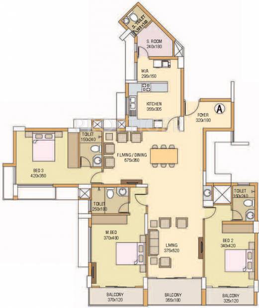 Skyline Riverville (3BHK+3T (2,249 sq ft) + Servant Room 2249 sq ft)