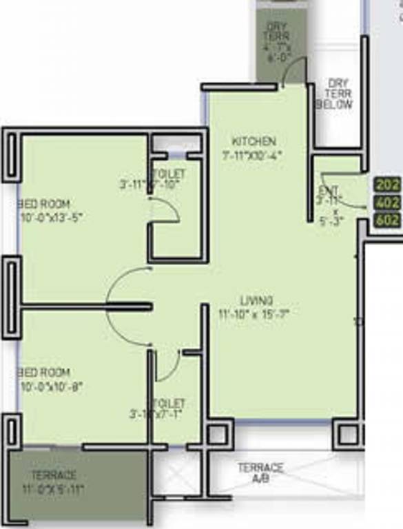 Anshul Ela (2BHK+2T (928 sq ft) 928 sq ft)