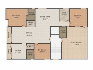 Aura Inspira (3BHK+3T (1,811 sq ft)   Study Room 1811 sq ft)