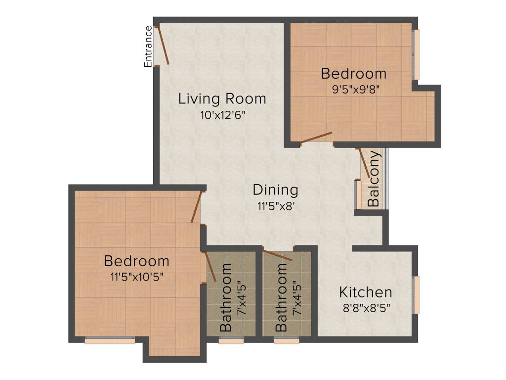 Triumphant Royal Olive (2BHK+2T (856 sq ft) 856 sq ft)