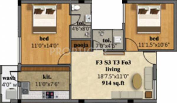 A N Aishwaryam (2BHK+2T (914 sq ft) 914 sq ft) A N Aishwaryam (2BHK+2T (914 sq ft) 914 sq ft)