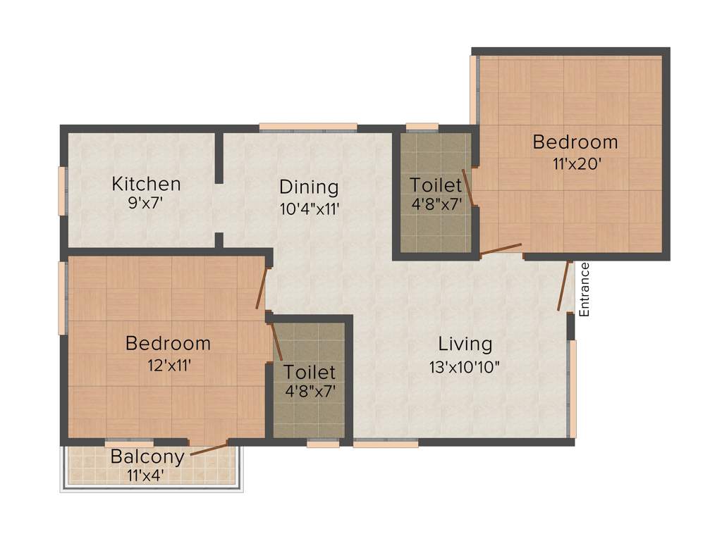 A N Aishwaryam (2BHK+2T (944 sq ft) 944 sq ft)