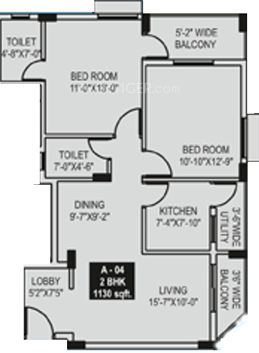 Appolo Park Riviera Apartment (2BHK+1T (1,130 sq ft) 1130 sq ft)