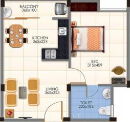 TBPL Ambady Residency (1BHK+1T (647 sq ft) 647 sq ft)