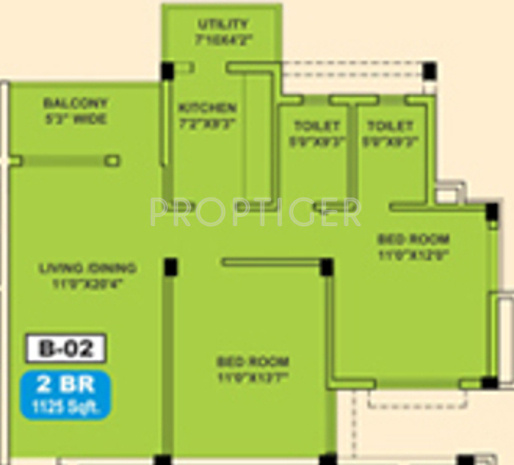 Appolo Rashmi Delight (2BHK+2T (1,125 sq ft) 1125 sq ft)