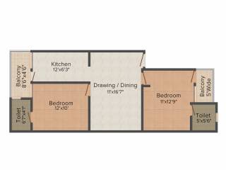 Vibrant Nandan Residency II (2BHK+2T (930 sq ft) 930 sq ft) Vibrant Nandan Residency II (2BHK+2T (930 sq ft) 930 sq ft)