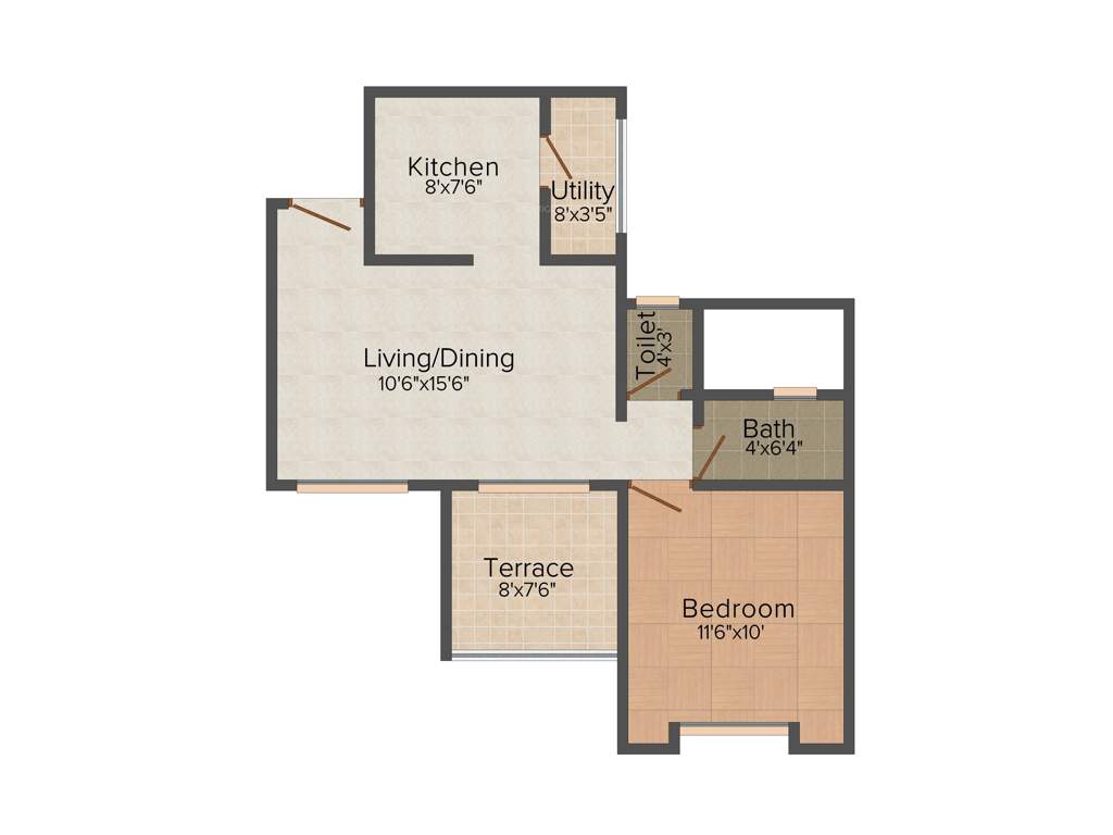 Geeta Myrah (1BHK+1T (647 sq ft) 647 sq ft)