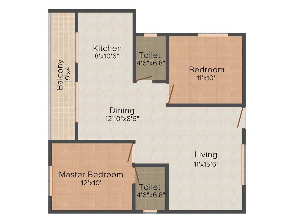 DS DSMAX SANGAM (2BHK+2T (1,154 sq ft) 1154 sq ft)