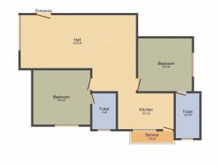 SS Suba (2BHK+2T (734 sq ft) 734 sq ft)