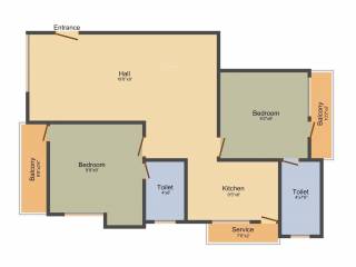 SS Suba (2BHK+2T (781 sq ft) 781 sq ft)