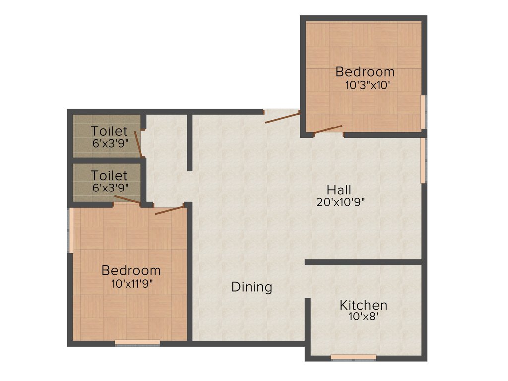 VGK Ram (2BHK+2T (965 sq ft) 965 sq ft)