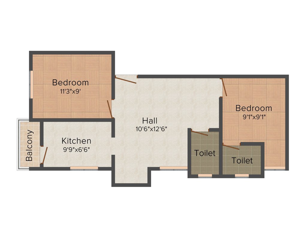 VGK Ram (2BHK+2T (712 sq ft) 712 sq ft)