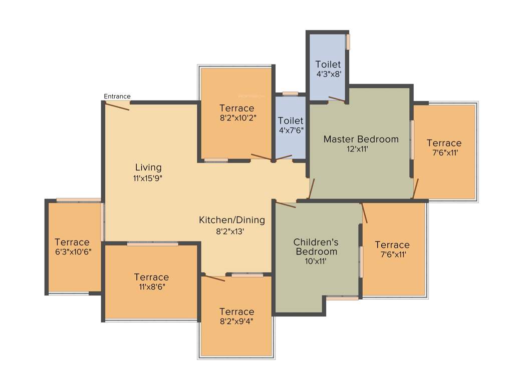 Nemichand Geet Siddhi (2BHK+2T (1,152 sq ft) 1152 sq ft)