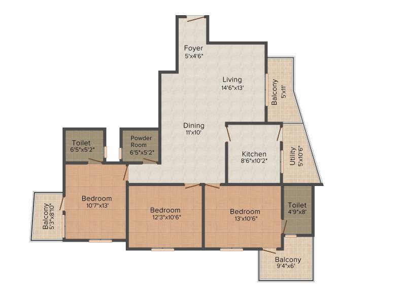 Westline Fairmont (3BHK+3T (1,620 sq ft) 1620 sq ft)