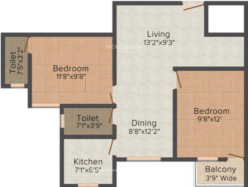 Envision Udaya Residency (2BHK+2T (901 sq ft) 901 sq ft)