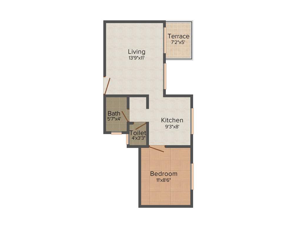 AV Vitthal Empire (1BHK+2T (550 sq ft) 550 sq ft)