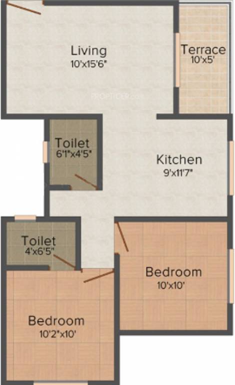 AV Vitthal Empire (2BHK+2T (858 sq ft) 858 sq ft)