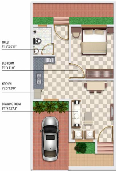 Radha Sudama Villa (1BHK+1T (376 sq ft) 376 sq ft)