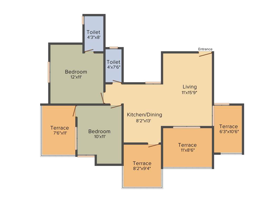 Nemichand Geet Siddhi (2BHK+2T (1,199 sq ft) 1199 sq ft)